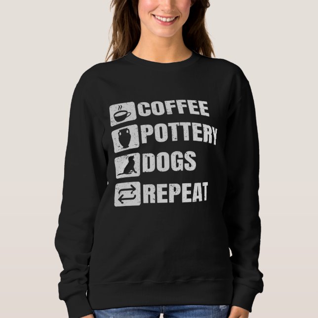 Sudadera Coffee Pottery Dogs Repeat Ceramic Pottery Ceramic (Anverso)