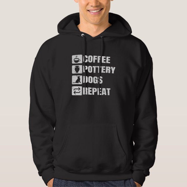 Sudadera Coffee Pottery Dogs Repeat Ceramic Pottery Ceramic (Anverso)