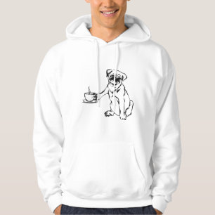 Sudadera Coffee Pug Black And White Pugs