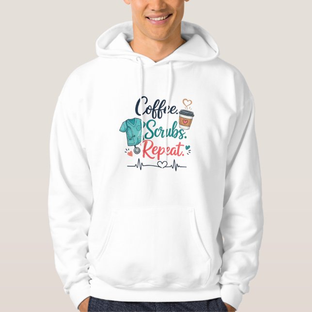 Sudadera Coffee. Scrubs. Repeat. (Anverso)