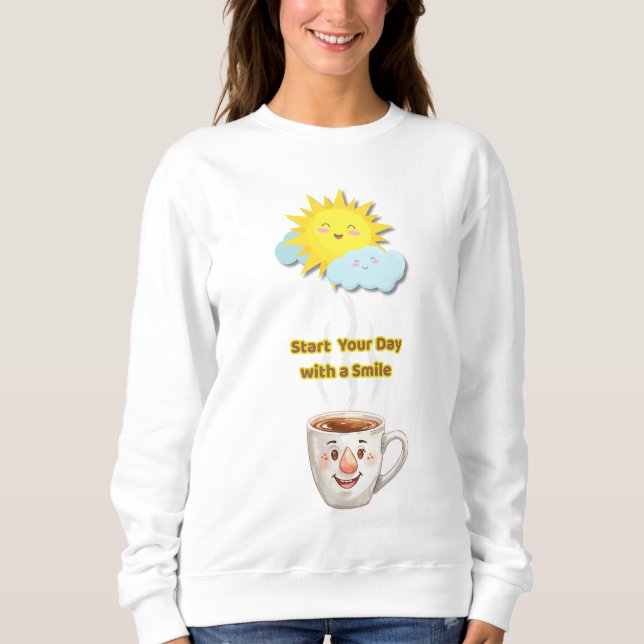 Sudadera Coffee Time – Cute Smiling Cup (Anverso)