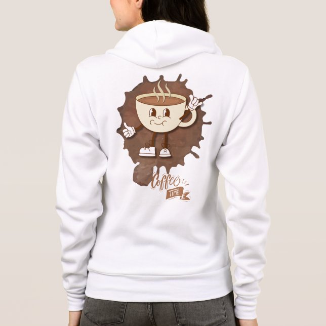 Sudadera **Coffee Time – Cute Smiling Cup Steam  (Reverso)