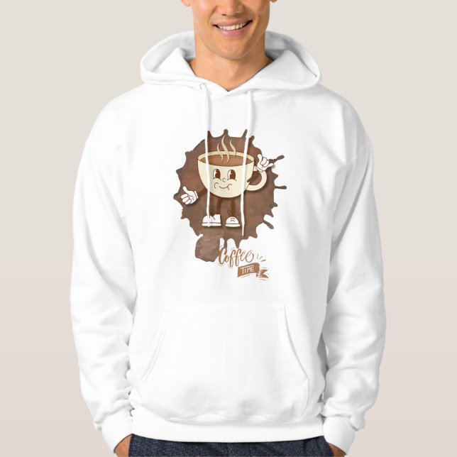 Sudadera **Coffee Time – Cute Smiling Cup Steam  (Anverso)