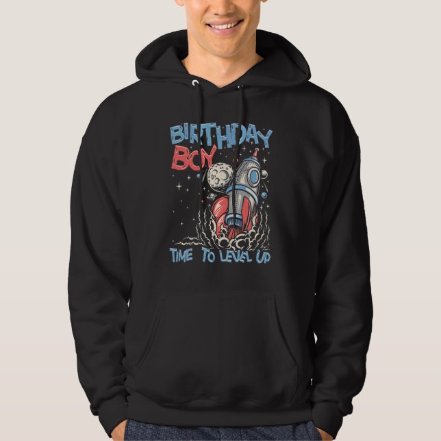 Sudadera Cohete Galaxia Espacio Exterior Cumpleaños Chico H (Anverso)