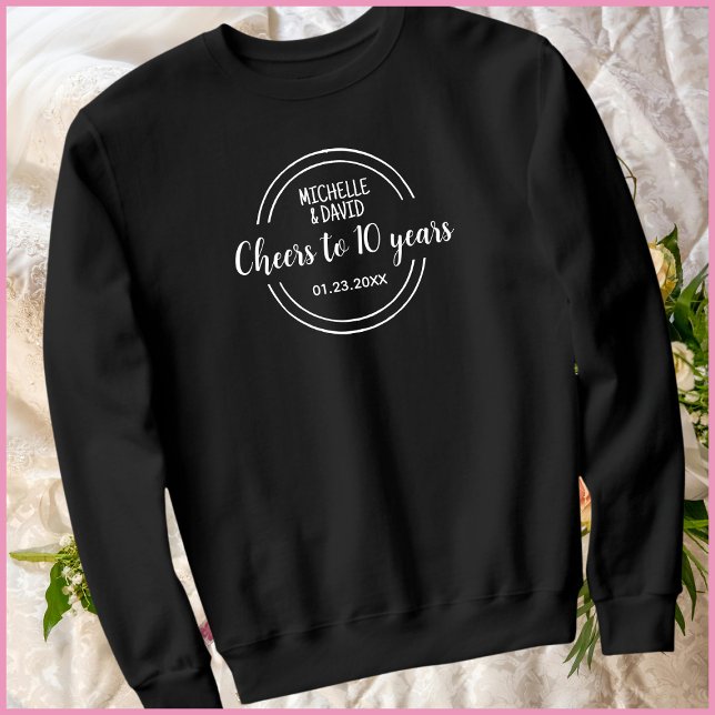 Sudadera Coincidencia de 10 años Bodas en blanco y negro (Subido por el creador)