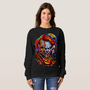 Sudadera Colaje de Iconos de Terror Arte de Máscara de Hall