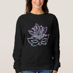 Sudadera Colas Máscara Feathers Glitch Mardi Gras Line Art