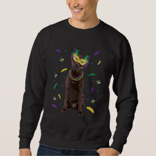 Sudadera Colas y máscaras Chocolate Labrador Mardi Gras Per