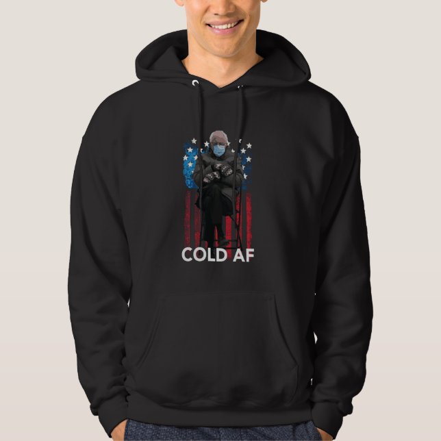 Sudadera Cold Af Funny Bernie Sanders Mittens Meme (Anverso)