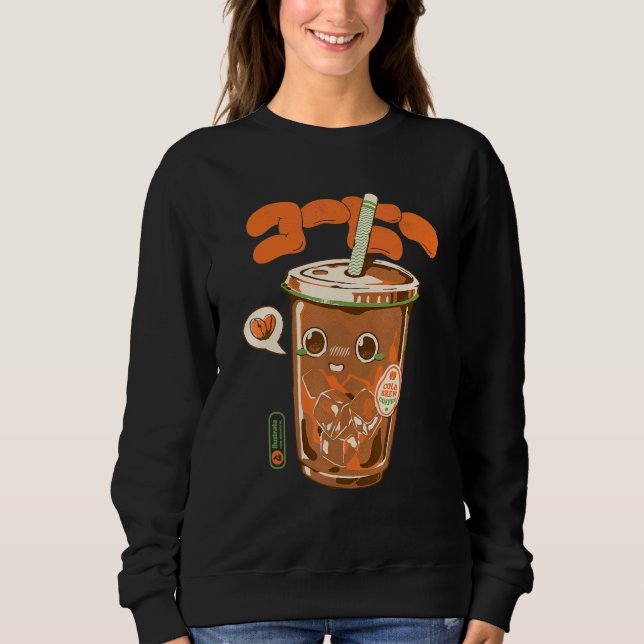 Sudadera Cold Coffee Cute Japanese Aesthetics Coffee Cup Dr (Anverso)
