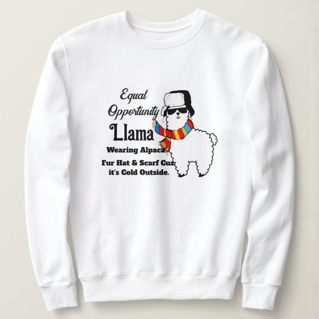 Sudadera Cold Llama Sweatshirt - Funny Women's Hoodie (Anverso del diseño)