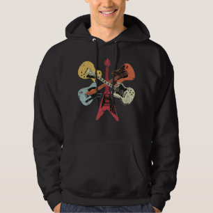 Sudadera Colección de guitarras retro angustiadas fan de la