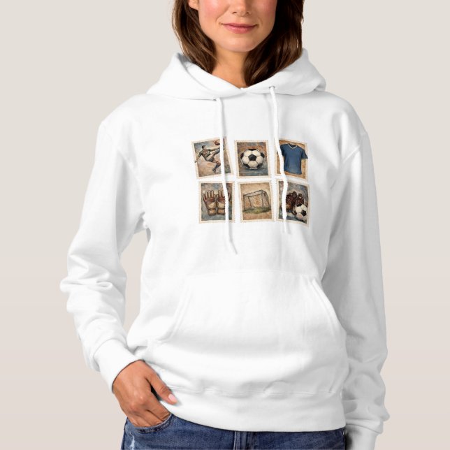 Sudadera Colección de Sellos de Fútbol Antiguo (Anverso)
