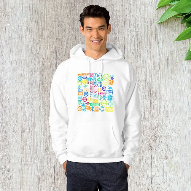 Sudadera Colección de Sellos Grunge Colorido Texto Retro (Subido por el creador)