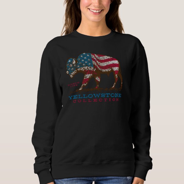 Sudadera Colección Yellowstone Usa Buffalo Ranch Life Coun (Anverso)
