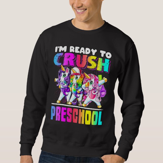 Sudadera Colegio De Preescolar De Aplastamiento A Unicornio (Anverso)