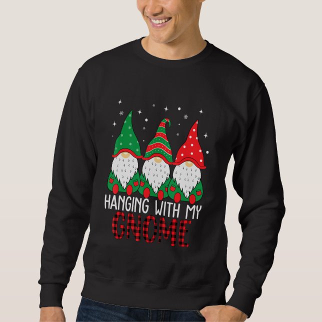 Sudadera Colgando Con Mi Gnome De Jardín De Gnomies 4 (Anverso)