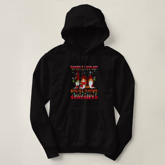 Sudadera Colgando Con Mi Profesor De Biología Gnomes Ugly X (Diseño del anverso)