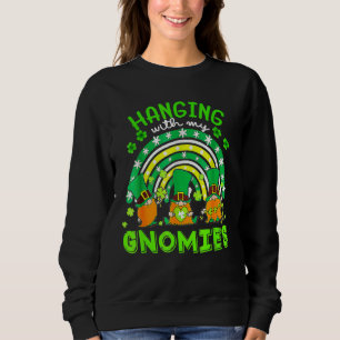 Sudadera Colgando Con Mis Gnomies Green Plaid Gnomes St Pat