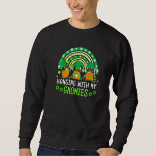 Sudadera Colgando Con Mis Gnomies Green Plaid Gnomes St Pat