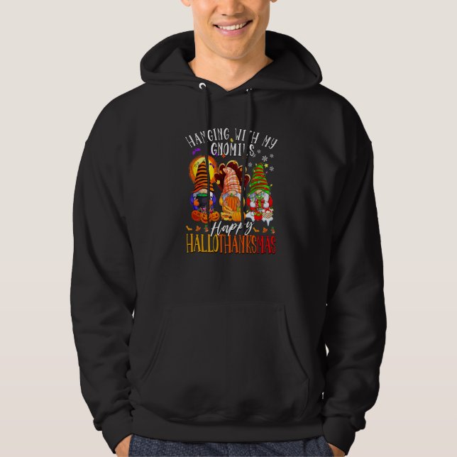 Sudadera Colgando Con Mis Gnomios Feliz Hallothanksmas Gnom (Anverso)