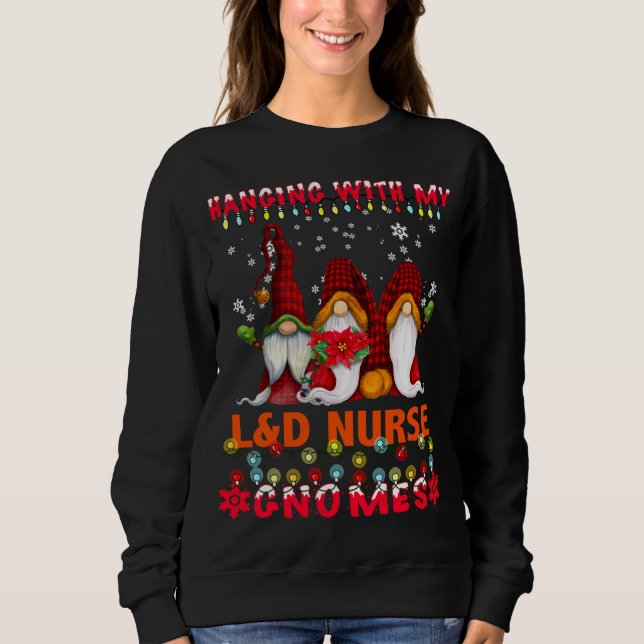 Sudadera Colgando con mis gnomos, los Navidades gnomes St.  (Anverso)