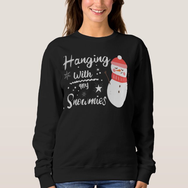 Sudadera Colgando con mis muñecas de nieve Prey, deseo actu (Anverso)