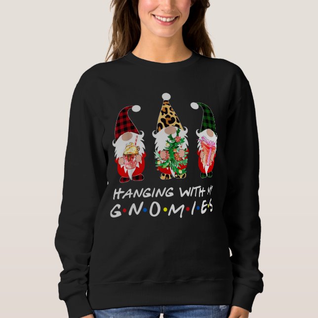 Sudadera Colgando Con Mis Navidades De Búfalo De Gnomies (Anverso)