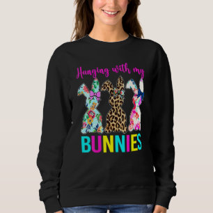 Sudadera Colgar con mis conejitos de conejo feliz Pascua