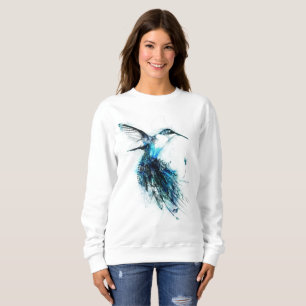 Sudadera Colibrí Acuarela, Pájaro de Pluma,