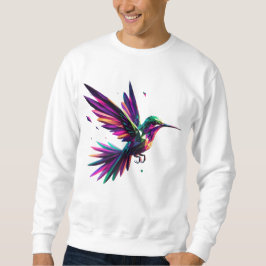 Sudadera Colibrí Arcoíris Geométrico – Arte Moderno Vibrant