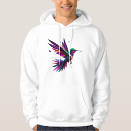 Sudadera Colibrí Arcoíris Geométrico – Arte Moderno Vibrant