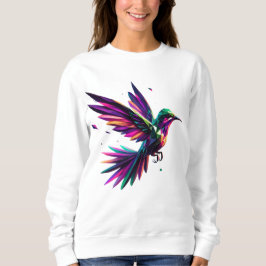 Sudadera Colibrí Arcoíris Geométrico – Arte Moderno Vibrant