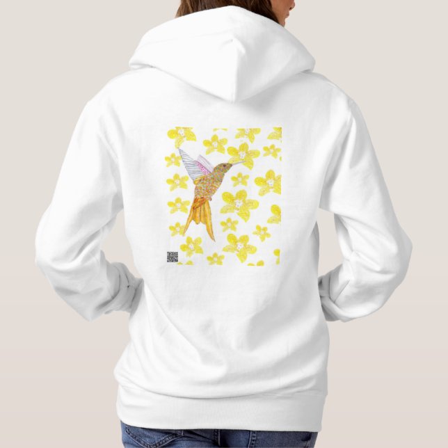 Sudadera Colibrí Floral Amarillo (Reverso)