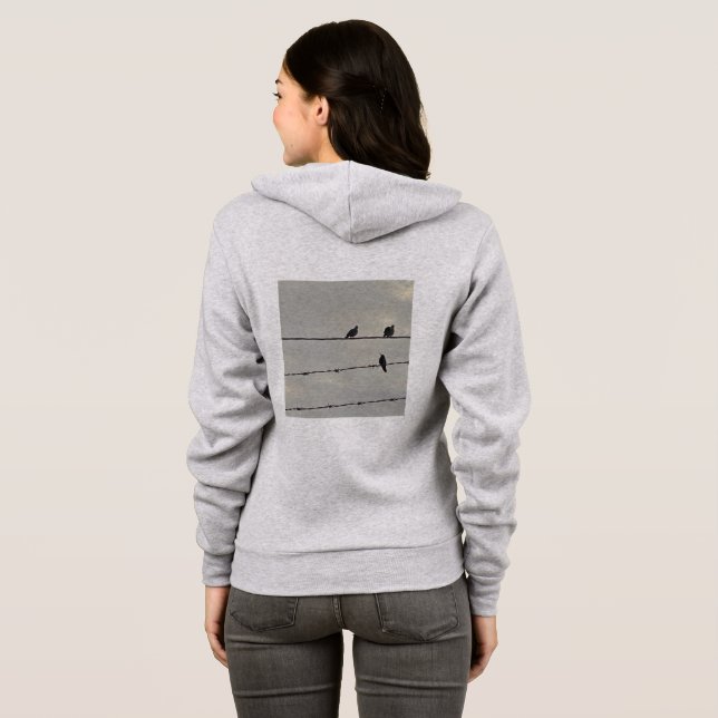 Sudadera Colibrí y palomas 🕊️ en silueta (Reverso completo)