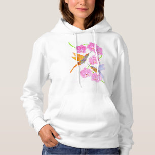 Sudadera Colibríes florales rosados