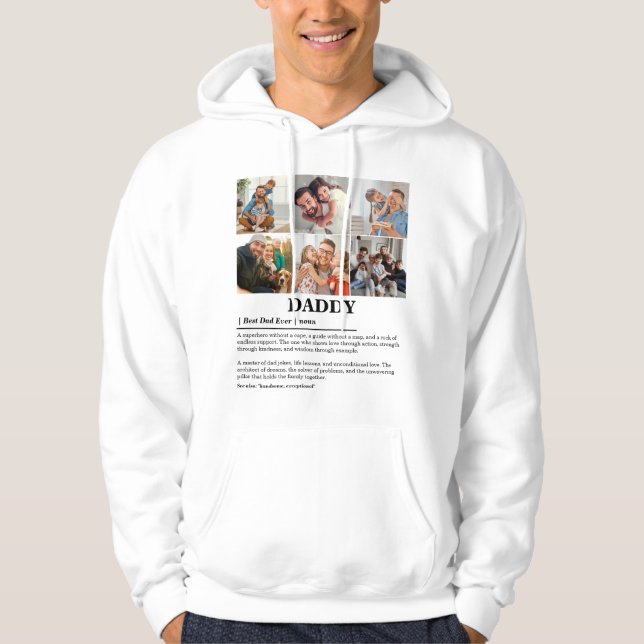 Sudadera Collage de fotos personalizado Definición de Papá  (Anverso)