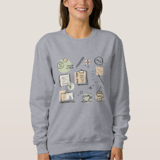 Sudadera Collage de herramientas e íconos creativos – Dibuj