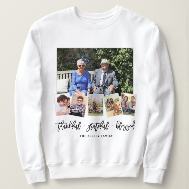 Sudadera Collage de la familia fotográfica 6 personalizada  (Anverso del diseño)
