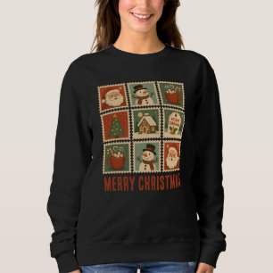 Sudadera Collage de sellos de Navidades retro