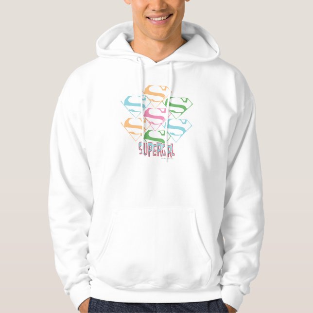 Sudadera Collage del logotipo de Supergirl Pastel (Anverso)
