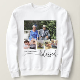 Sudadera Collage familiar de 6 fotos bendecido y personaliz