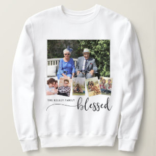 Sudadera Collage familiar de 6 fotos bendecido y personaliz