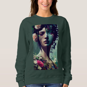 Sudadera Collage floral de la cara de la mujer