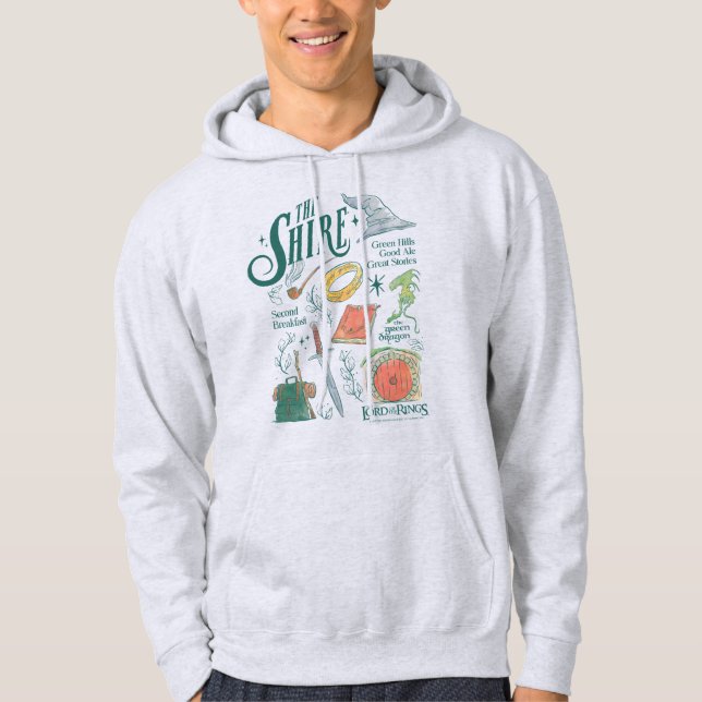 Sudadera Collage Gráfico de Acuarela THE SHIRE™ (Anverso)