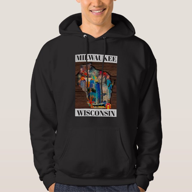 Sudadera Collage Milwaukee, Wisconsin 2026 (Anverso)