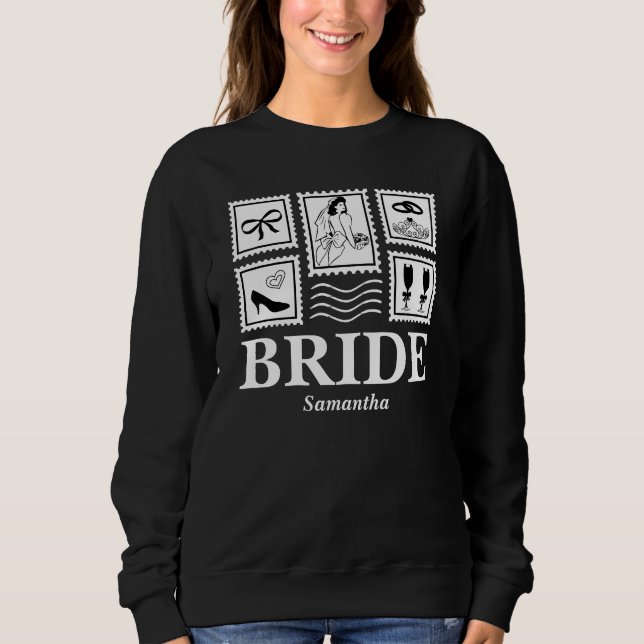 Sudadera Collage personalizado de sellos de novia (Anverso)