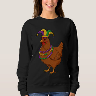 Sudadera Collares de cuentas de Pollo Bufón Mardi Gras Dive