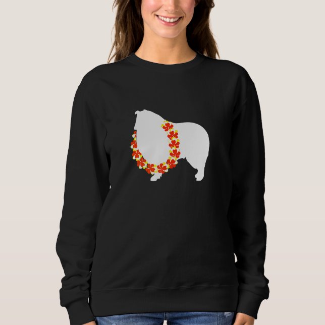 Sudadera Collie Aloha Hawaiian Lei Dog (Anverso)