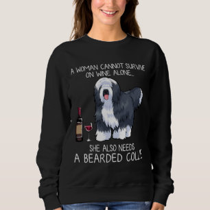 Sudadera Collie Con Cabeza Y Perro De Vino Con Pecho